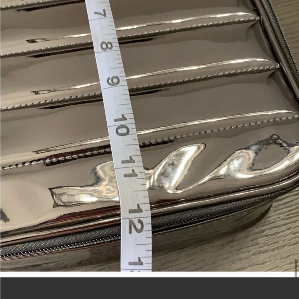 Lancôme Silver (Gun Metal) Colored Travel Case Measures 9x12x4’ 🌳🆕🌳.